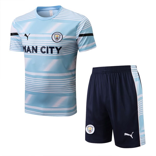 Camiseta Entrenamiento Manchester City Conjunto Completo 2022 2023 Azul Blanco